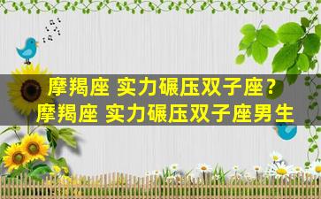 摩羯座 实力碾压双子座？摩羯座 实力碾压双子座男生